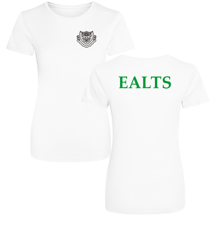 Performance T Shirt, ladies fit, with logo printed to front and printed to back.