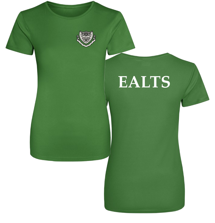 Performance T Shirt, ladies fit, with logo printed to front and printed to back.