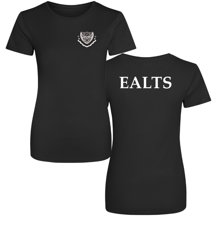 Performance T Shirt, ladies fit, with logo printed to front and printed to back.