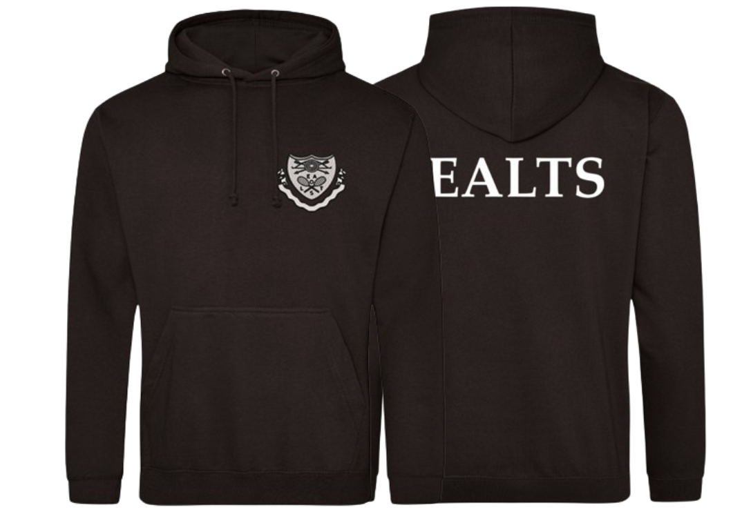 Deluxe feel hooded sweater with club logo printed left breast and EALTS printed to the back