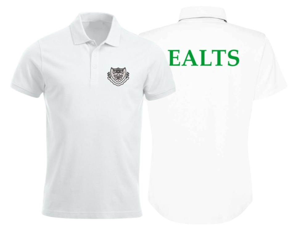 Polyester poloshirt with club logo and rear print